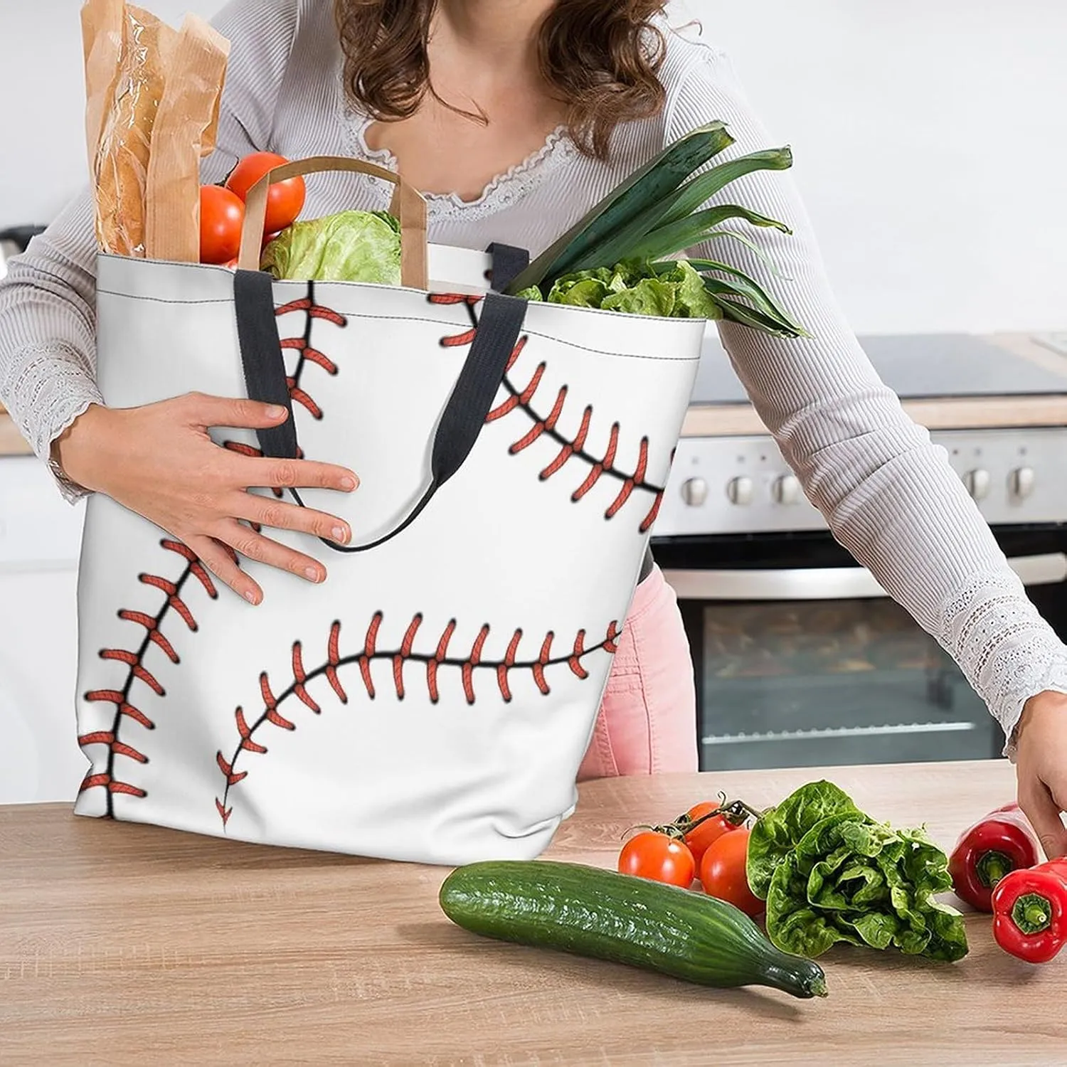 Canvas Tote Bag - Large Women's Casual Shoulder Handbag - Reusable Beach & Shopping Grocery Bag for Outdoors