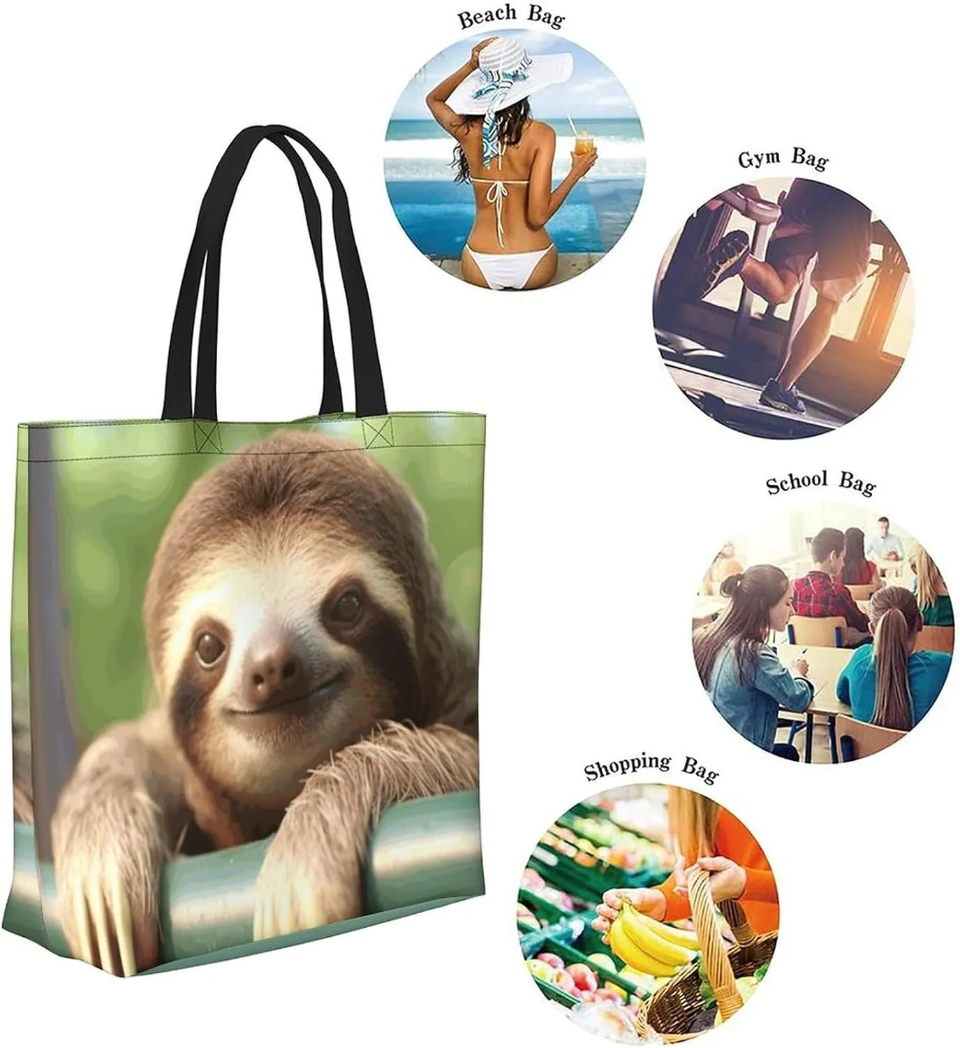 Canvas Tote Bag - Large Women's Casual Shoulder Handbag - Reusable Beach & Shopping Grocery Bag for Outdoors