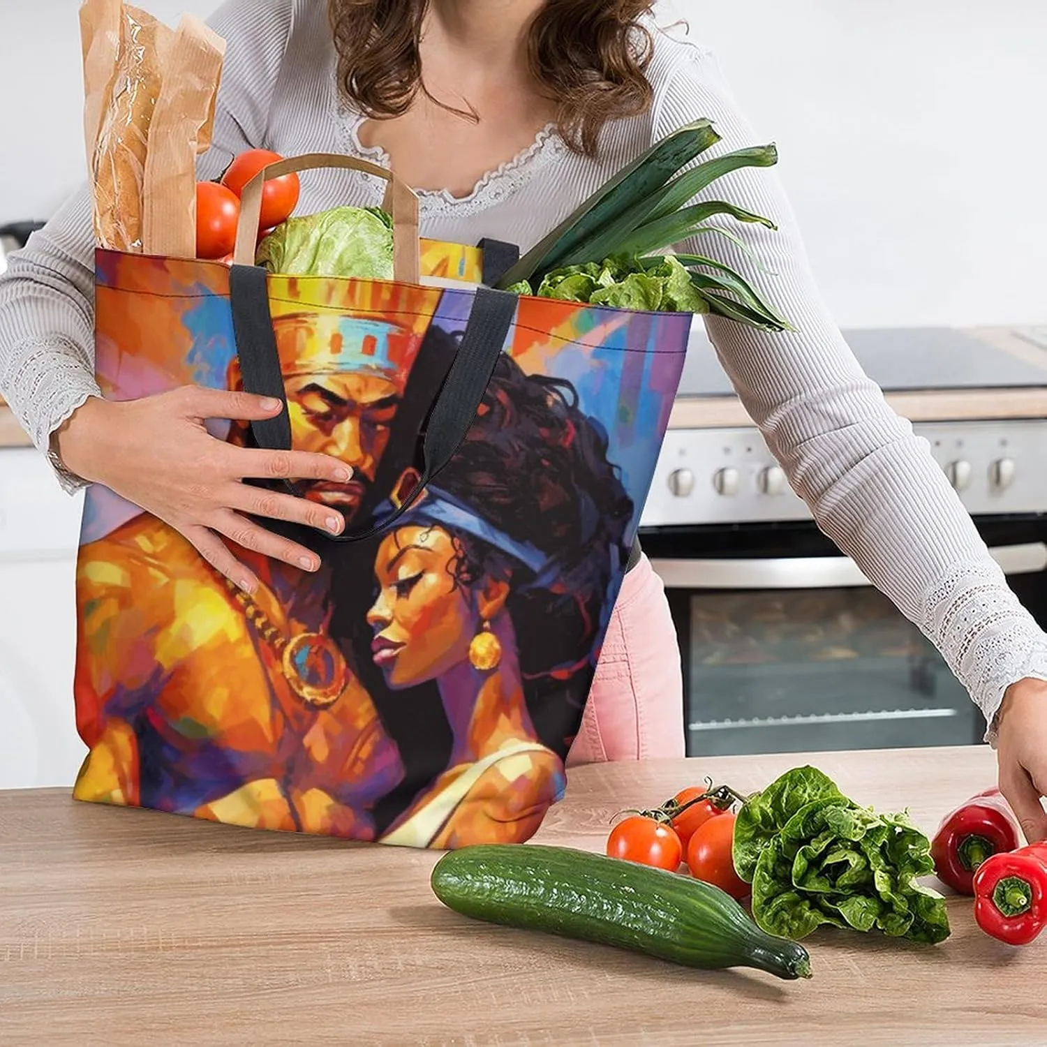 Canvas Tote Bag - Large Women's Casual Shoulder Handbag - Reusable Beach & Shopping Grocery Bag for Outdoors