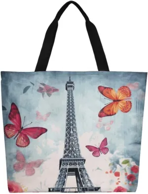 Canvas Tote Bag - Large Women's Casual Shoulder Handbag - Reusable Beach & Shopping Grocery Bag for Outdoors