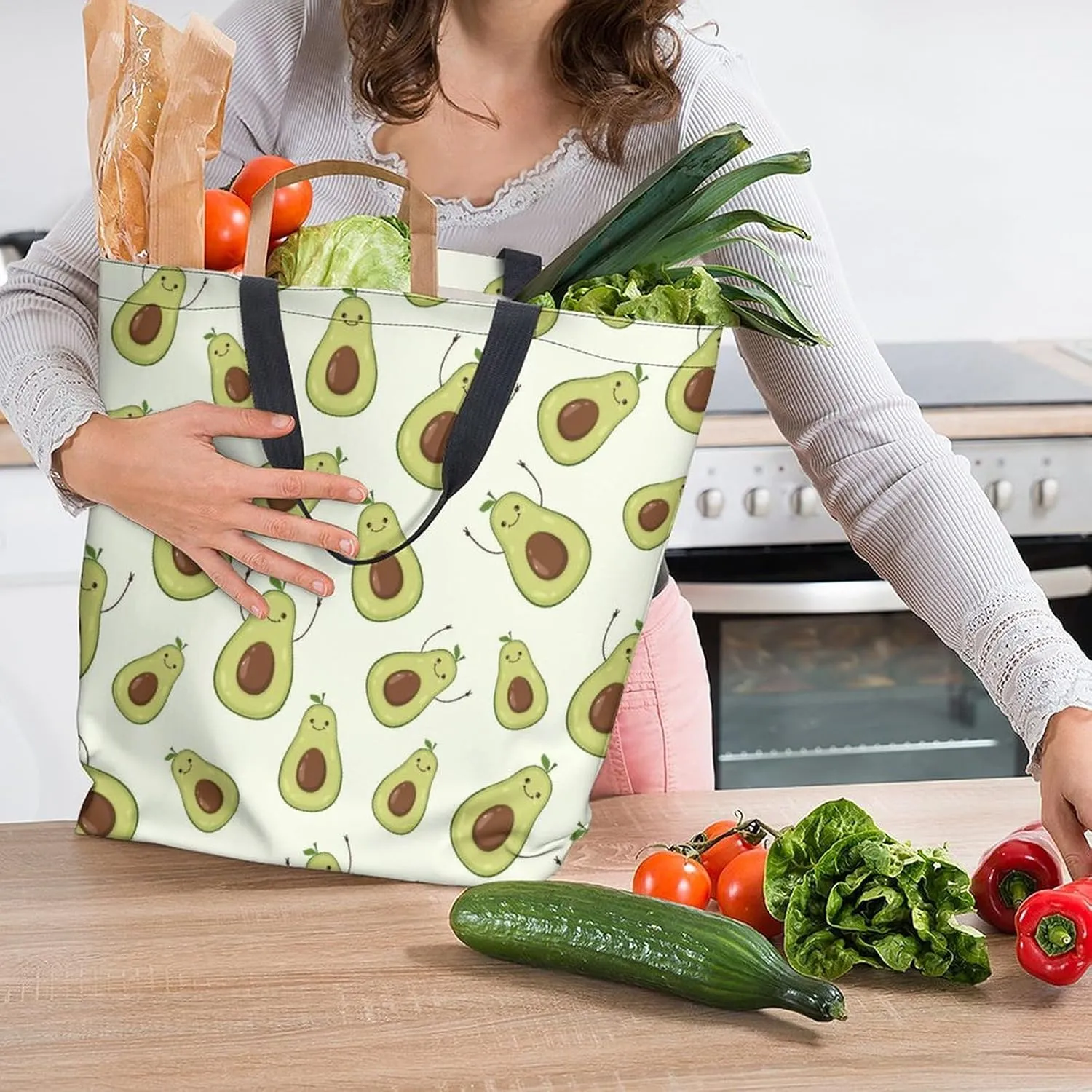 Canvas Tote Bag - Large Women's Casual Shoulder Handbag - Reusable Beach & Shopping Grocery Bag for Outdoors