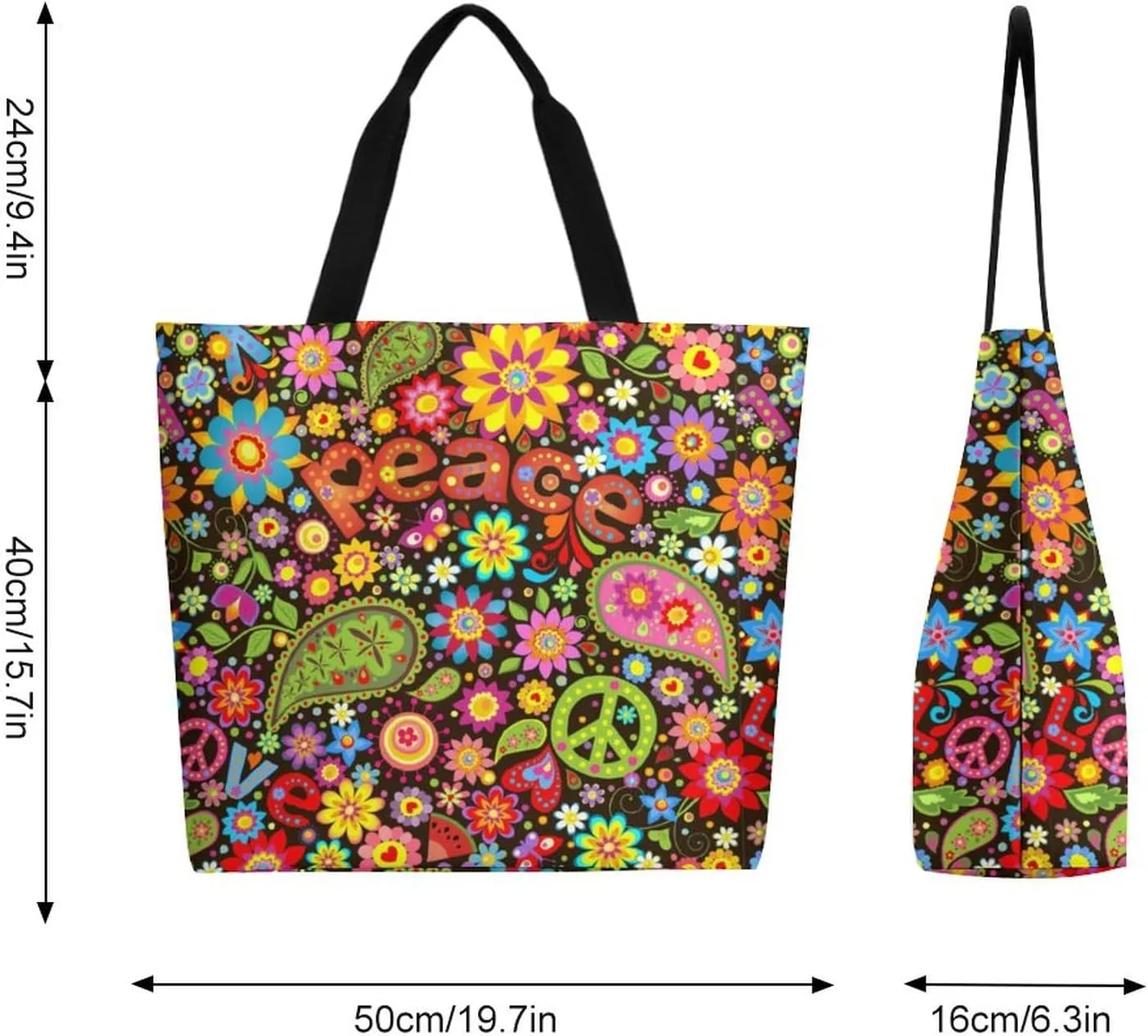 Canvas Tote Bag - Large Women's Casual Shoulder Handbag - Reusable Beach & Shopping Grocery Bag for Outdoors