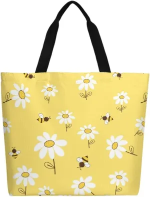 Canvas Tote Bag - Large Women's Casual Shoulder Handbag - Reusable Beach & Shopping Grocery Bag for Outdoors
