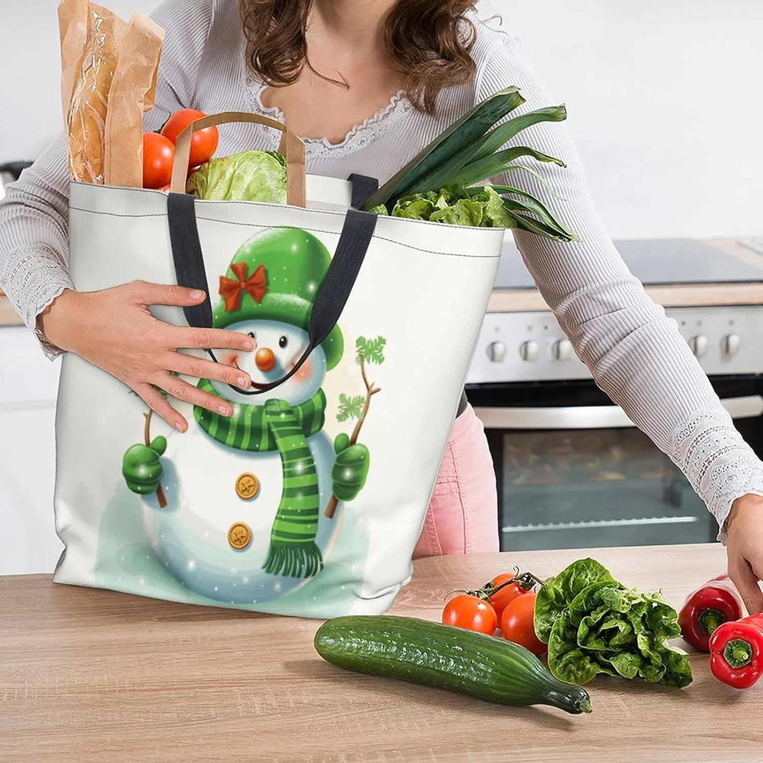 Canvas Tote Bag - Large Women's Casual Shoulder Handbag - Reusable Beach Shopping Grocery Bag for Outdoors