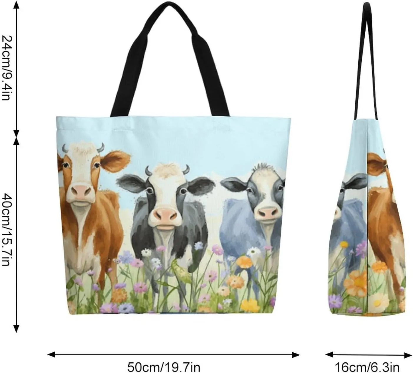 Canvas Tote Bag - Large Women's Casual Shoulder Handbag - Reusable Beach Shopping Grocery Bag for Outdoors