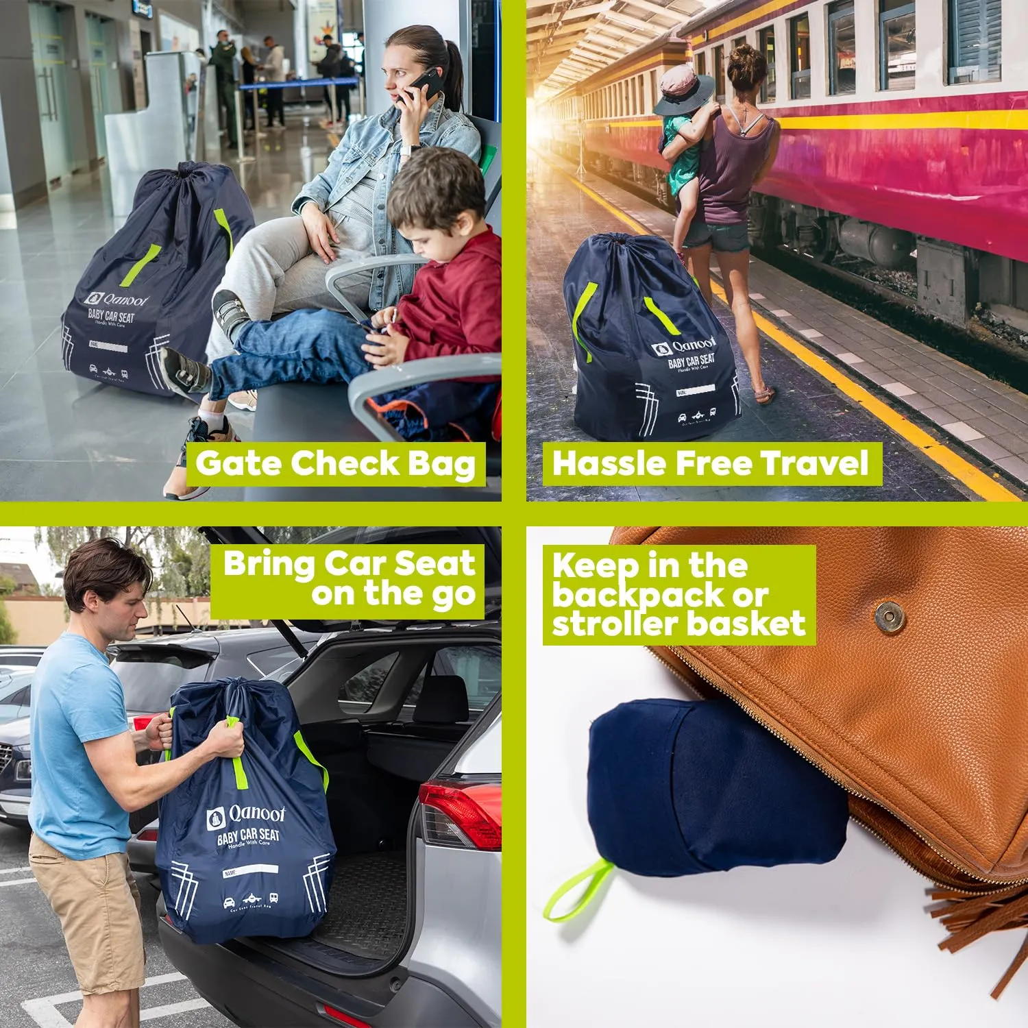 Car Seat Travel Bag for Airplane – Durable Hand carry Style Car Seat Bag, Car Seat Bags for Air Travel, Fits Convertible, Booster Car Seat, and Infant Carrier (Blue)