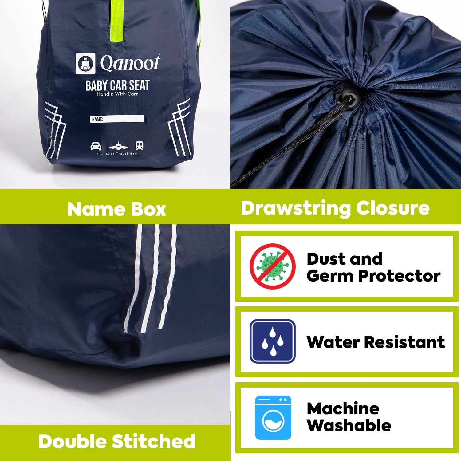 Car Seat Travel Bag for Airplane – Durable Hand carry Style Car Seat Bag, Car Seat Bags for Air Travel, Fits Convertible, Booster Car Seat, and Infant Carrier (Blue)