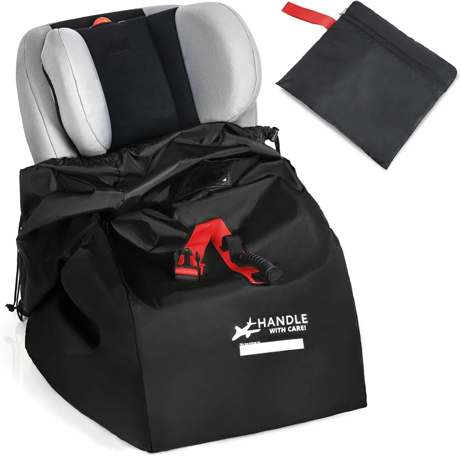 Car Seat Travel Bag for Airplane, Large Waterproof Car Seat Bags Fits Most Infant Car Seats, Convertible Car Seats, Booster Seats, Car Seat Bases, Adjustable Shoulder Strap