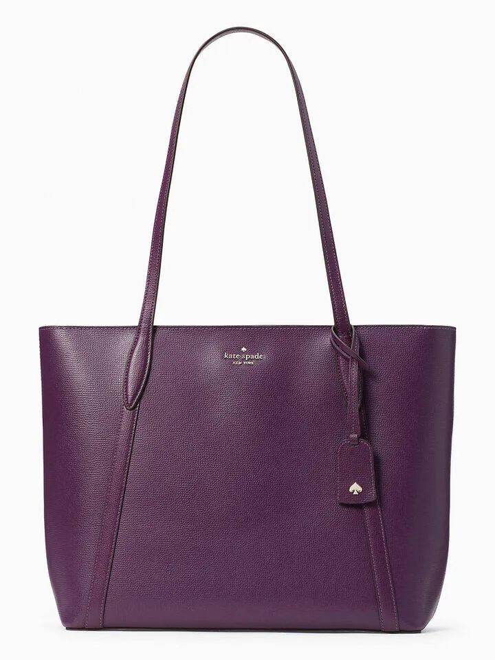 cara refined grain leather large tote