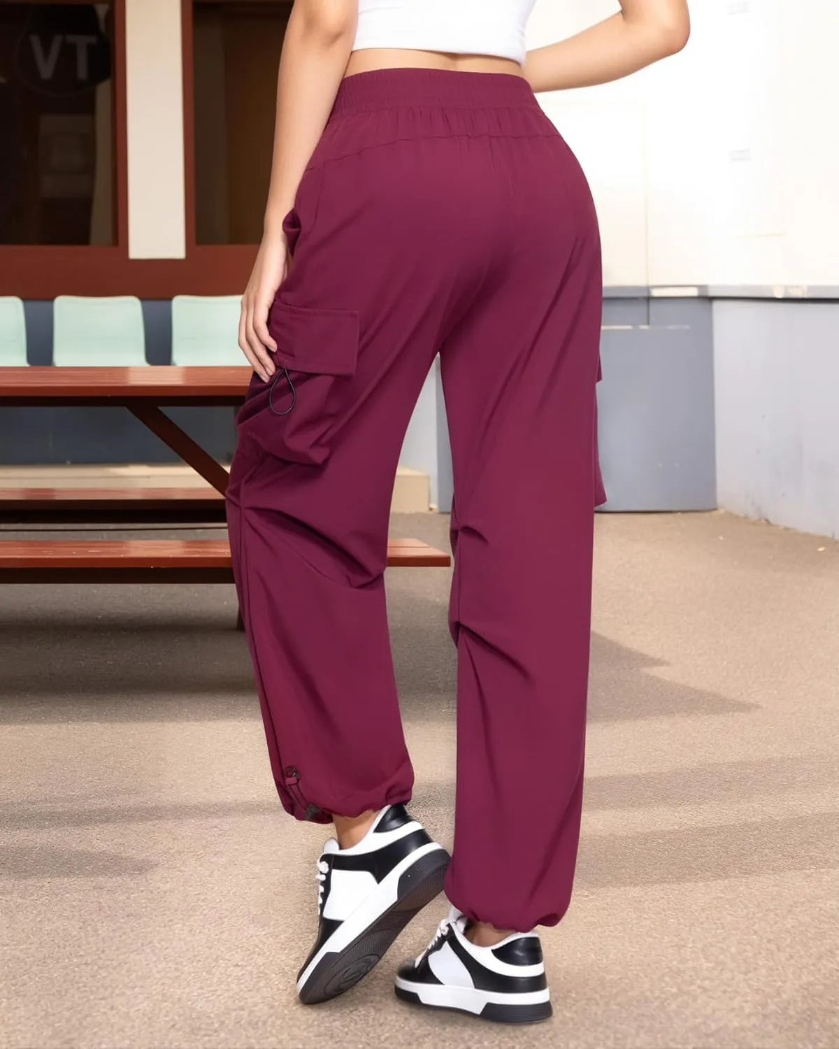 Cargo Pants Women Baggy High Waisted Parachute Pants with Pockets Wide Leg Y2K Casual Pants for Women