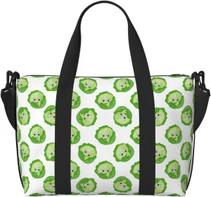 Carry On Duffle Bags Overnight Weekender Bags for Women, bright cabbage cute eyes funny Personal Item Travel Bag, Travel Essentials Sport Gym Bag for Men Women