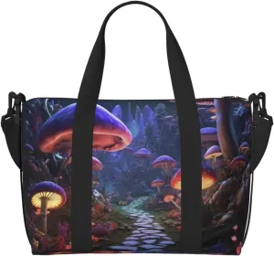 Carry On Duffle Bags Overnight Weekender Bags for Women, Jungle Path Glowing Mushrooms Personal Item Travel Bag, Travel Essentials Sport Gym Bag for Men Women