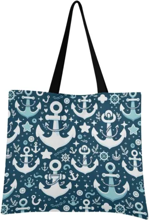 Cartoon Spear Print Canvas Tote Bag for Women, Reusable Grocery Bag Casual Shoulder Bag for Shopping Travel