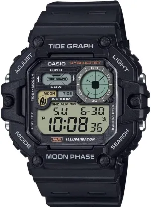 Casio Illuminator Tide Graph Moon Phase 10-Year Battery Digital Watch