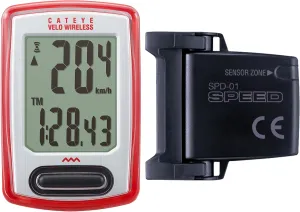 CATEYE Velo Wireless Bike Computer – Analog Speedometer & Odometer with Calorie Tracking, Auto Start/Stop, Programmable Odometer, Waterproof IPX8, Secure Zip-Tie Mount