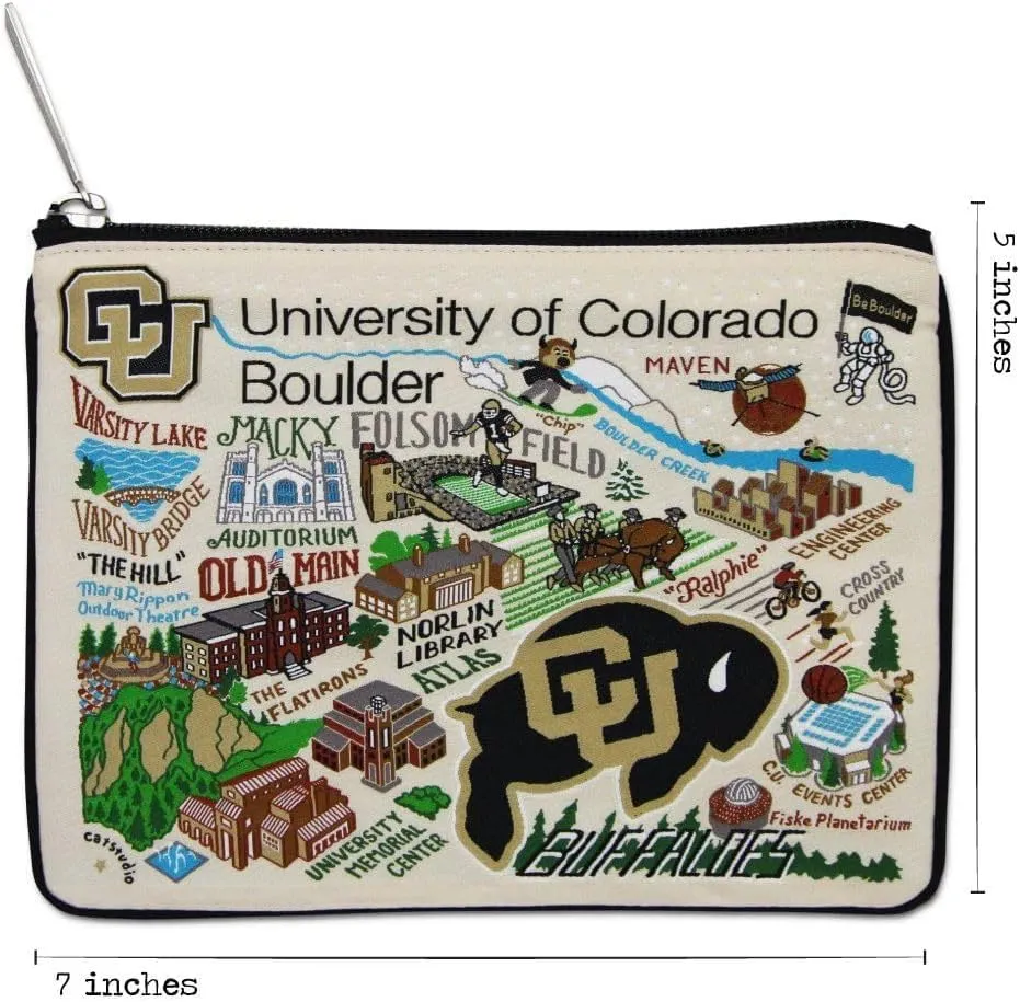 Catstudio Zipper Pouch, University of Colorado Boulder Travel Toiletry Bag, 5 x 7, Ideal Makeup Bag, Dog Treat Pouch, or Purse Pouch to Organize Supplies for Grads & Alumni