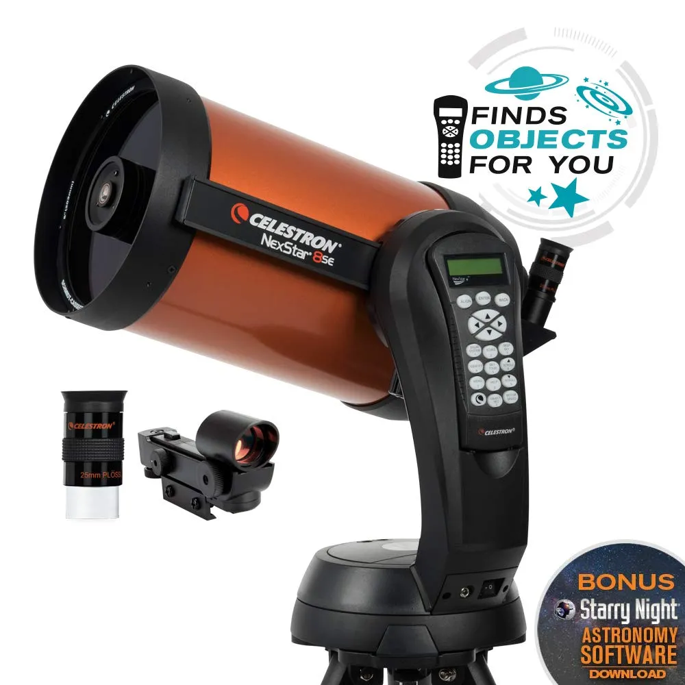 Celestron - NexStar 8SE Telescope - Computerized Telescope for Beginners and Advanced Users - Fully-Automated GoTo Mount - SkyAlign Technology - 40,000  Celestial Objects - 8-Inch Primary Mirror