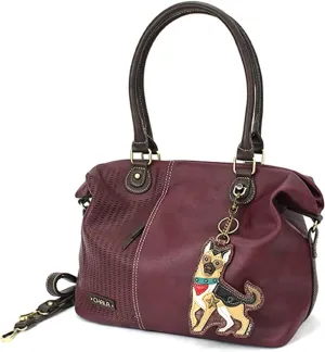 Chala German Shepherd Laser Cut Large Crossbody Tote Shoulder Handbag, Dog Mom