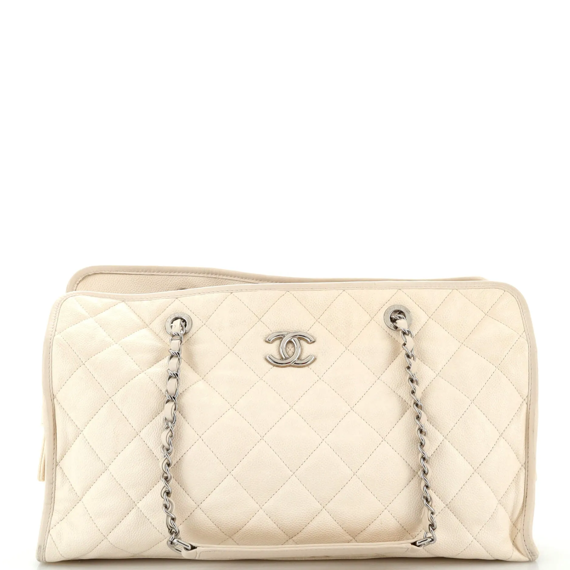 CHANEL French Riviera Tote Quilted Caviar Large