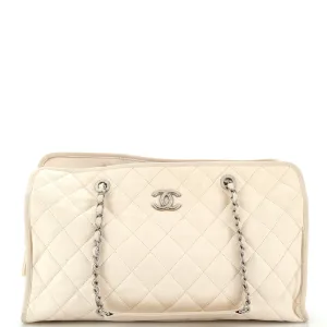CHANEL French Riviera Tote Quilted Caviar Large