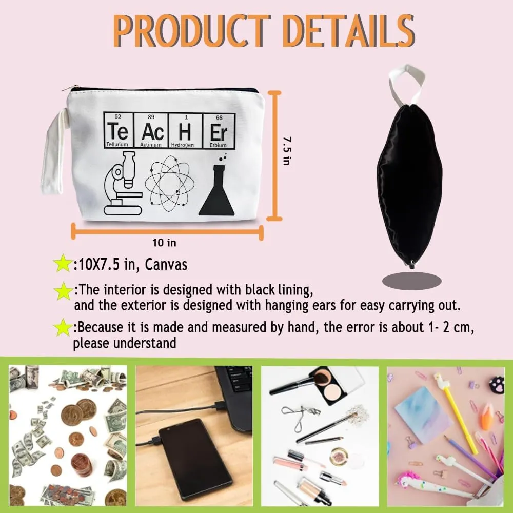 Chemistry Gifts, Science Teacher Gifts, Chemistry Makeup Bag,Chemistry Themed Lover Gifts for Girls Women Mom, Cosmetic Travel Bags for Women, Science Canvas Makeup Bag