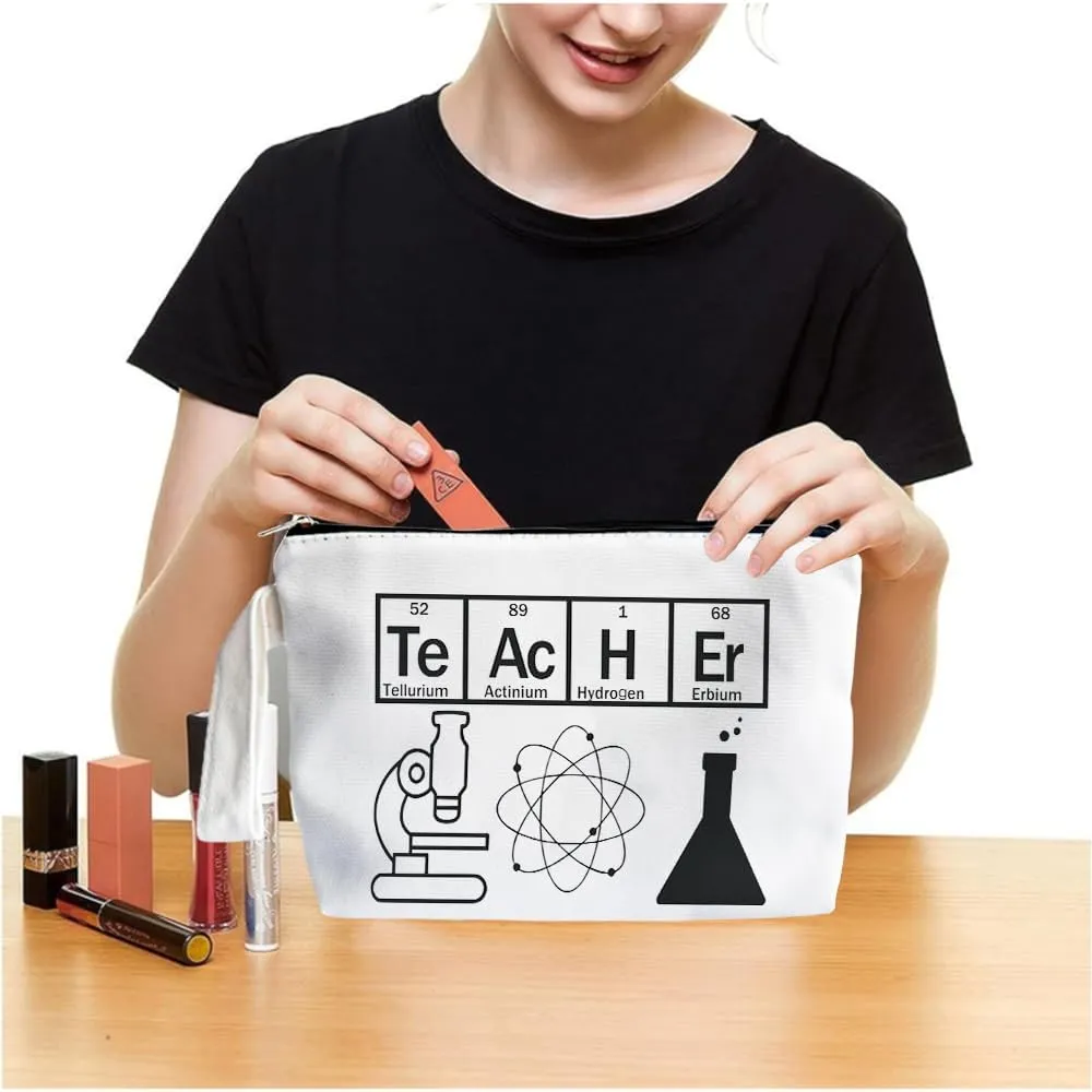 Chemistry Gifts, Science Teacher Gifts, Chemistry Makeup Bag,Chemistry Themed Lover Gifts for Girls Women Mom, Cosmetic Travel Bags for Women, Science Canvas Makeup Bag