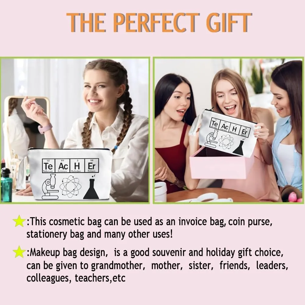 Chemistry Gifts, Science Teacher Gifts, Chemistry Makeup Bag,Chemistry Themed Lover Gifts for Girls Women Mom, Cosmetic Travel Bags for Women, Science Canvas Makeup Bag