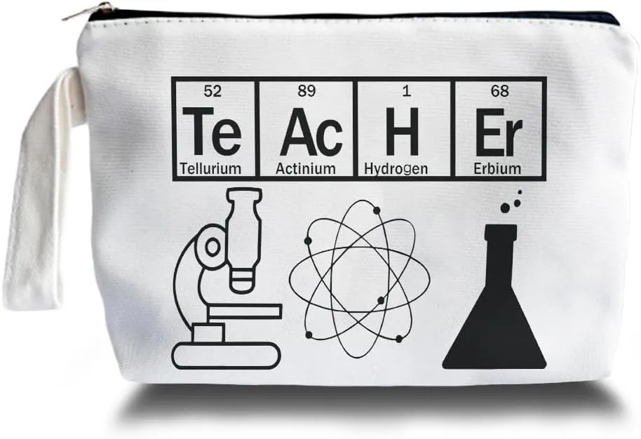 Chemistry Gifts, Science Teacher Gifts, Chemistry Makeup Bag,Chemistry Themed Lover Gifts for Girls Women Mom, Cosmetic Travel Bags for Women, Science Canvas Makeup Bag