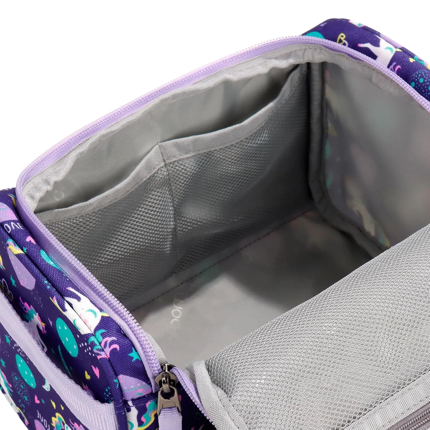 Choco Mocha Kids Unicorn Toiletry Bag for Girls, Travel Waterproof Hanging Toiletry Bag for Girls, Purple