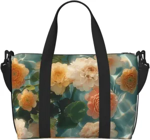 chrysanthemums art print Travel Duffel Bag, Sports Tote Gym Bag, Swim Pool Bag Large Shoulder Tote Bag for Beach Weekender