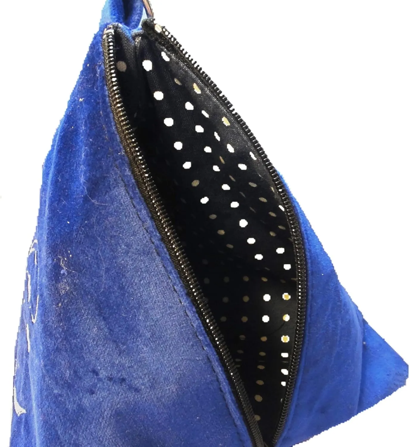 Classic Pyramid Triangle Embroidered Cosmetic Bag (Lily Blue)