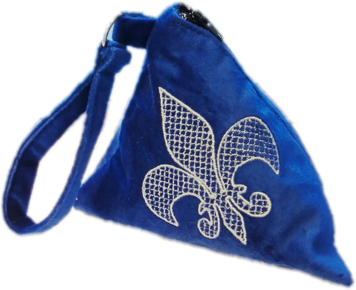 Classic Pyramid Triangle Embroidered Cosmetic Bag (Lily Blue)