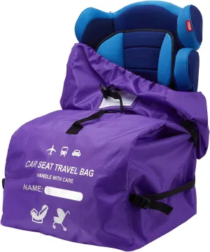 Clearworld Car Seat Travel Bag for Air Travel, Durable Gate Check Bag for Airport,Foldable Baby Stroller Travel Carry Bag, Fits Car Seats, Infant Carriers & Booster,Universal Size(Purple)