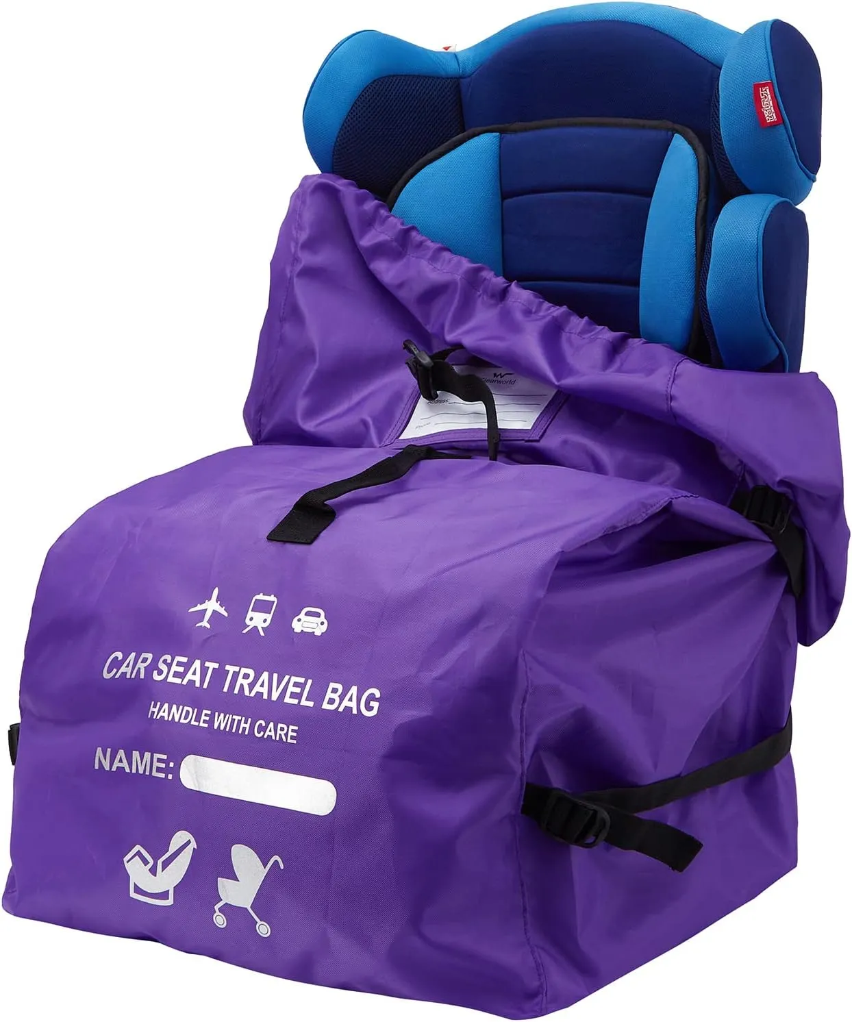 Clearworld Car Seat Travel Bag for Air Travel, Durable Gate Check Bag for Airport,Foldable Baby Stroller Travel Carry Bag, Fits Car Seats, Infant Carriers & Booster,Universal Size(Purple)