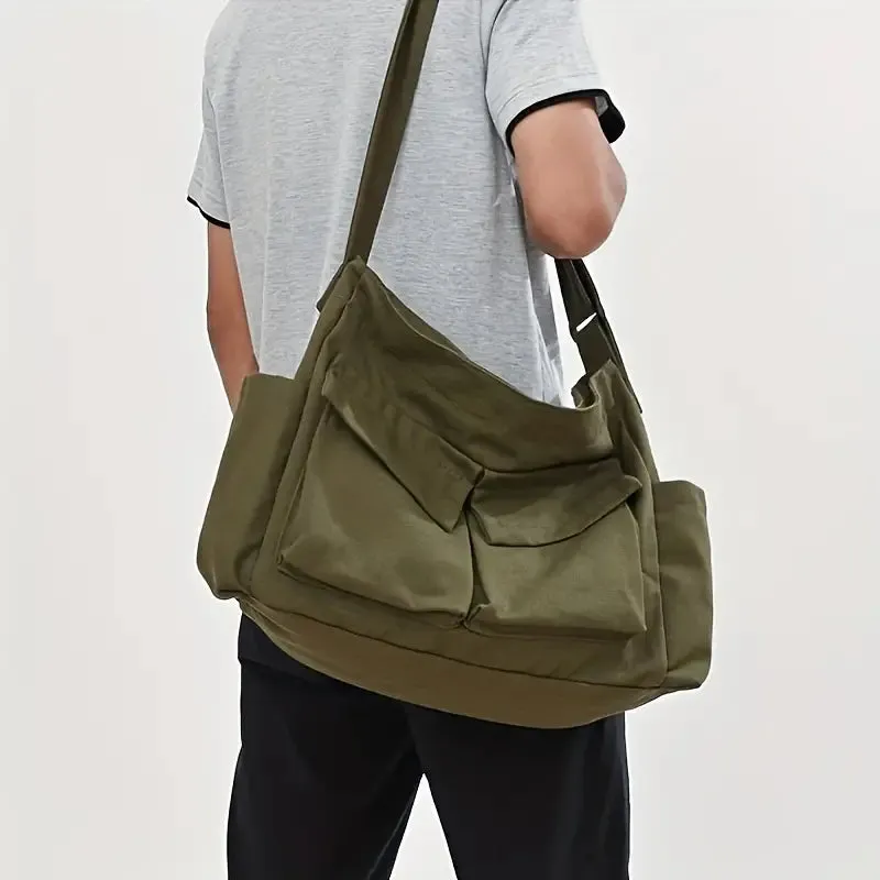 Cleo | Vintage Canvas Large Crossbody Messenger Bag