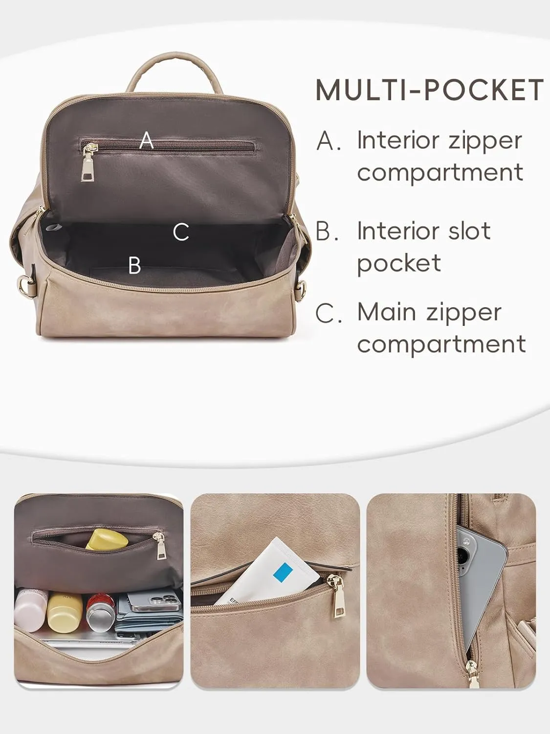 CLUCI Womens Backpack Purse Leather Anti-theft Large Fashion Designer Travel Bag Ladies Shoulder Bags