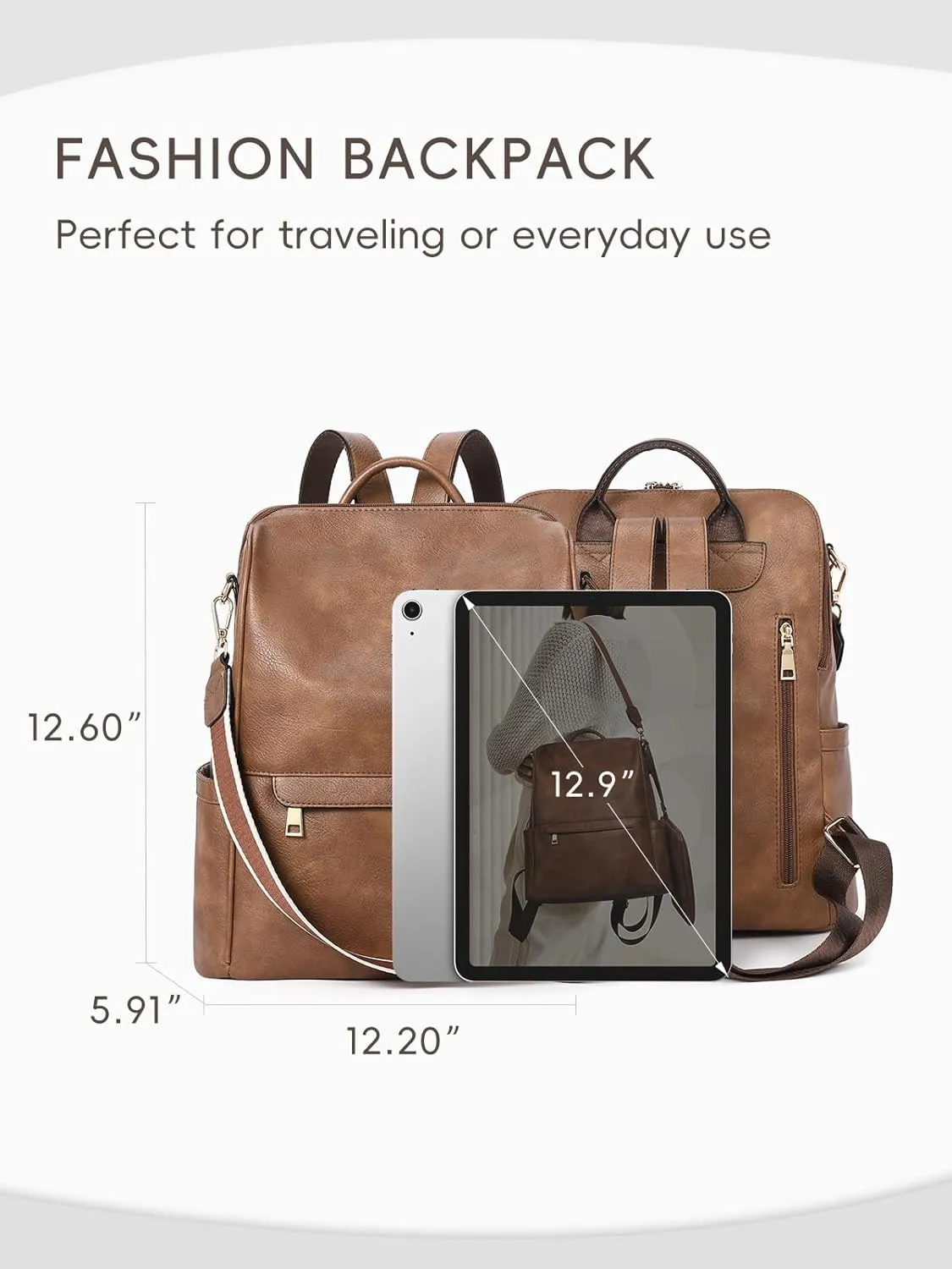 CLUCI Womens Backpack Purse Leather Anti-theft Large Fashion Designer Travel Bag Ladies Shoulder Bags