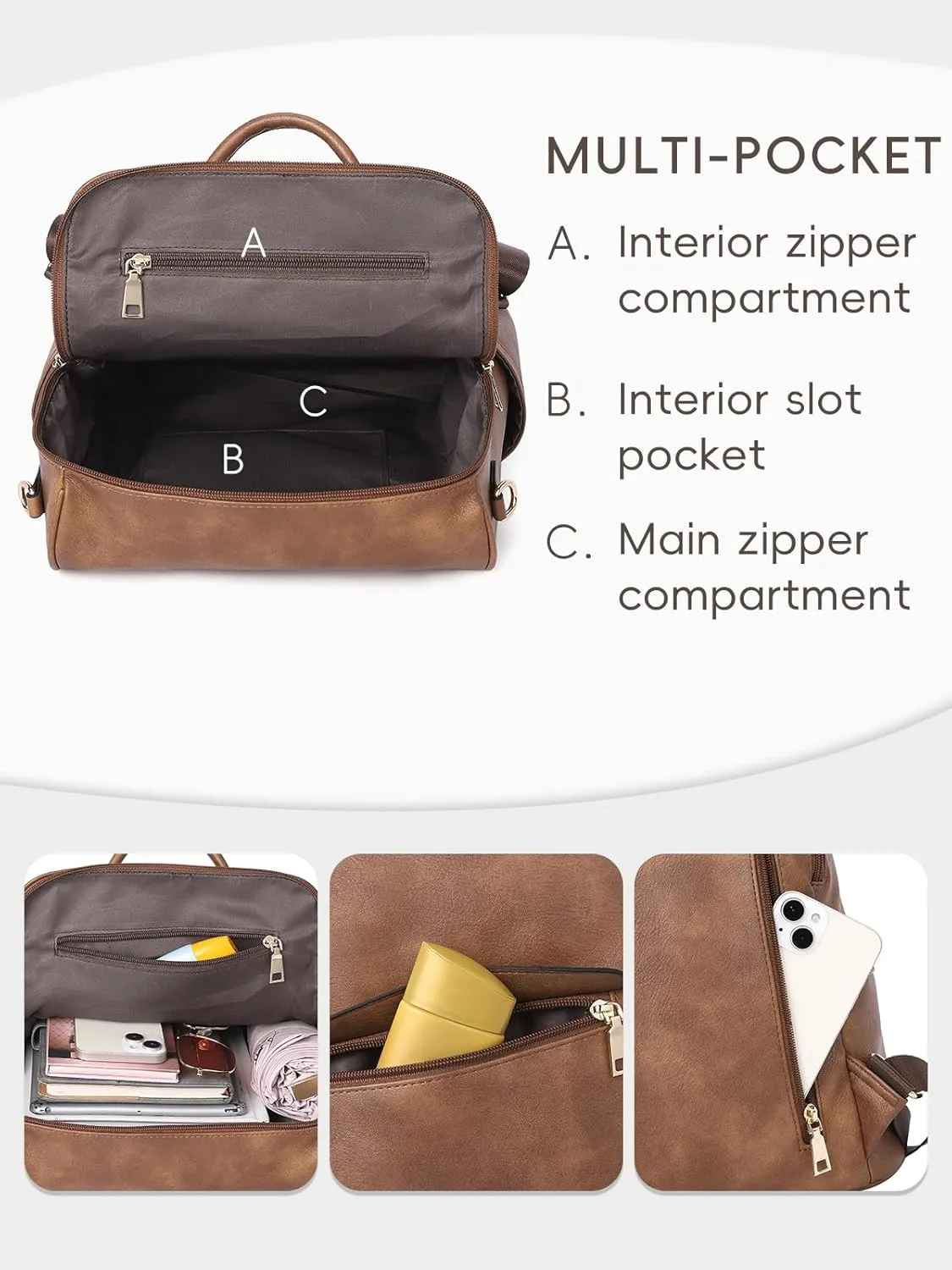 CLUCI Womens Backpack Purse Leather Anti-theft Large Fashion Designer Travel Bag Ladies Shoulder Bags