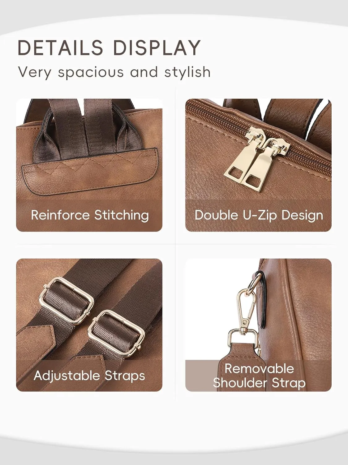 CLUCI Womens Backpack Purse Leather Anti-theft Large Fashion Designer Travel Bag Ladies Shoulder Bags