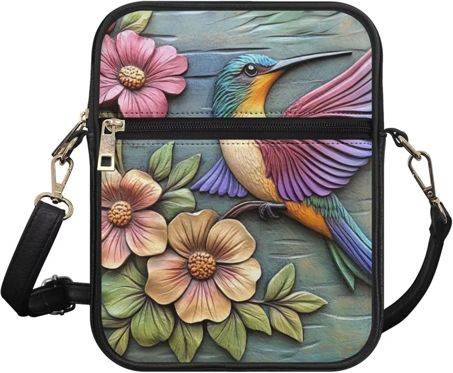 COEQINE Womens Messenger Bag with Zipper Leather Messenger Purse for Woman Crossbody Purse with Adjustable Strap Handbag