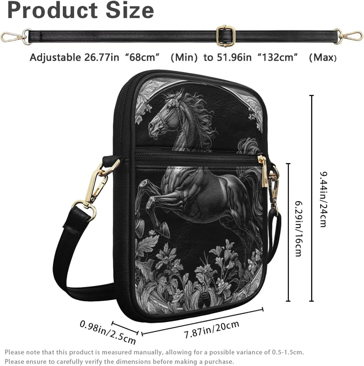 COEQINE Womens Messenger Bag with Zipper Leather Messenger Purse for Woman Crossbody Purse with Adjustable Strap Handbag