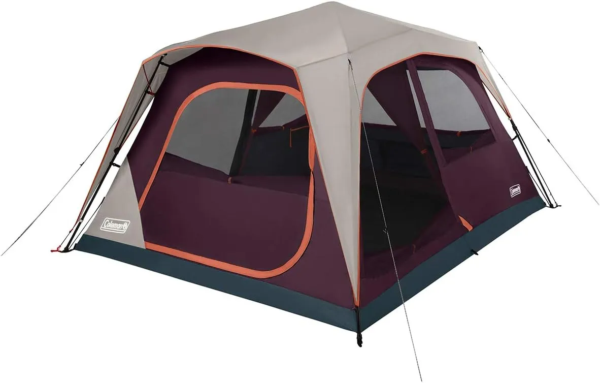 Coleman Skylodge Camping Tent with Instant Setup, 4/6/8/10/12 Person Weatherproof Family Tent with Pre-Attached Poles, Convertible Screen Room, and Room Divider, Sets Up in About 1 Minute