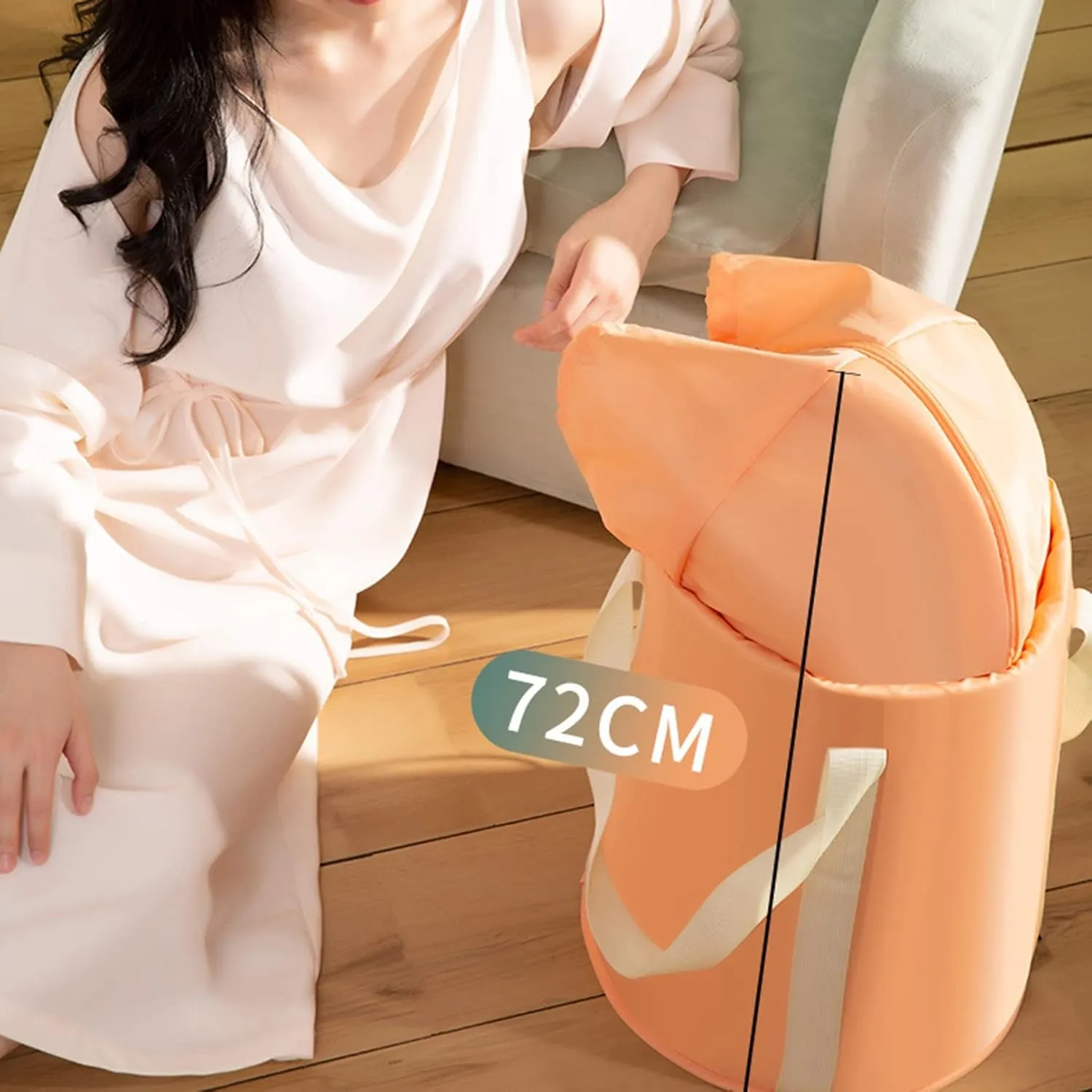 Collapsible Bucket for Soaking Feet, Portable Foot Bath Tub Bag with Handles & Zipper, Large Capacity Water Basin for Travel, Camping Washing, Foot Spa, Fishing