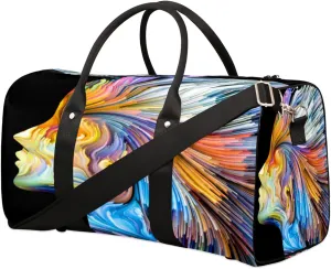 Color Imagination Art Travel Duffel Bag, Foldable Sport Gym Tote Bag, Waterproof Weekender Overnight Bag with Shoulder Strap, Carry On Luggage Handbag for Men and Women