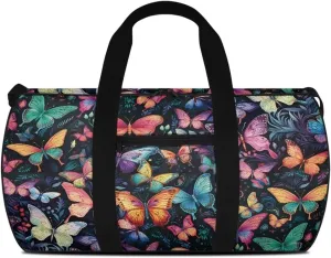 Colorful Butterfly Duffel Bag for Women Weekender Overnight Bag Multifunctional Garment Bag with Inner Pocket Hospital Bag for Labor and Delivery Foldable Travel Duffel Bag