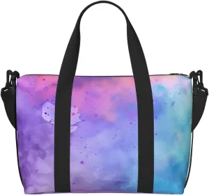 colorful watercolor print Travel Duffel Bag, Sports Tote Gym Bag, Swim Pool Bag Large Shoulder Tote Bag for Beach Weekender