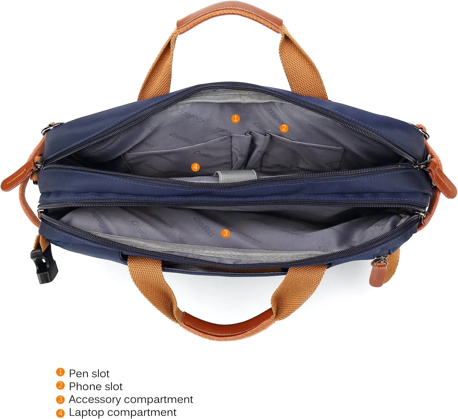 Convertible Backpack Messenger Shoulder Bag Laptop Case Handbag Business Briefcase Multi-Functional Travel Rucksack Fits 15.6 Inch Laptop for Men/Women (Blue)