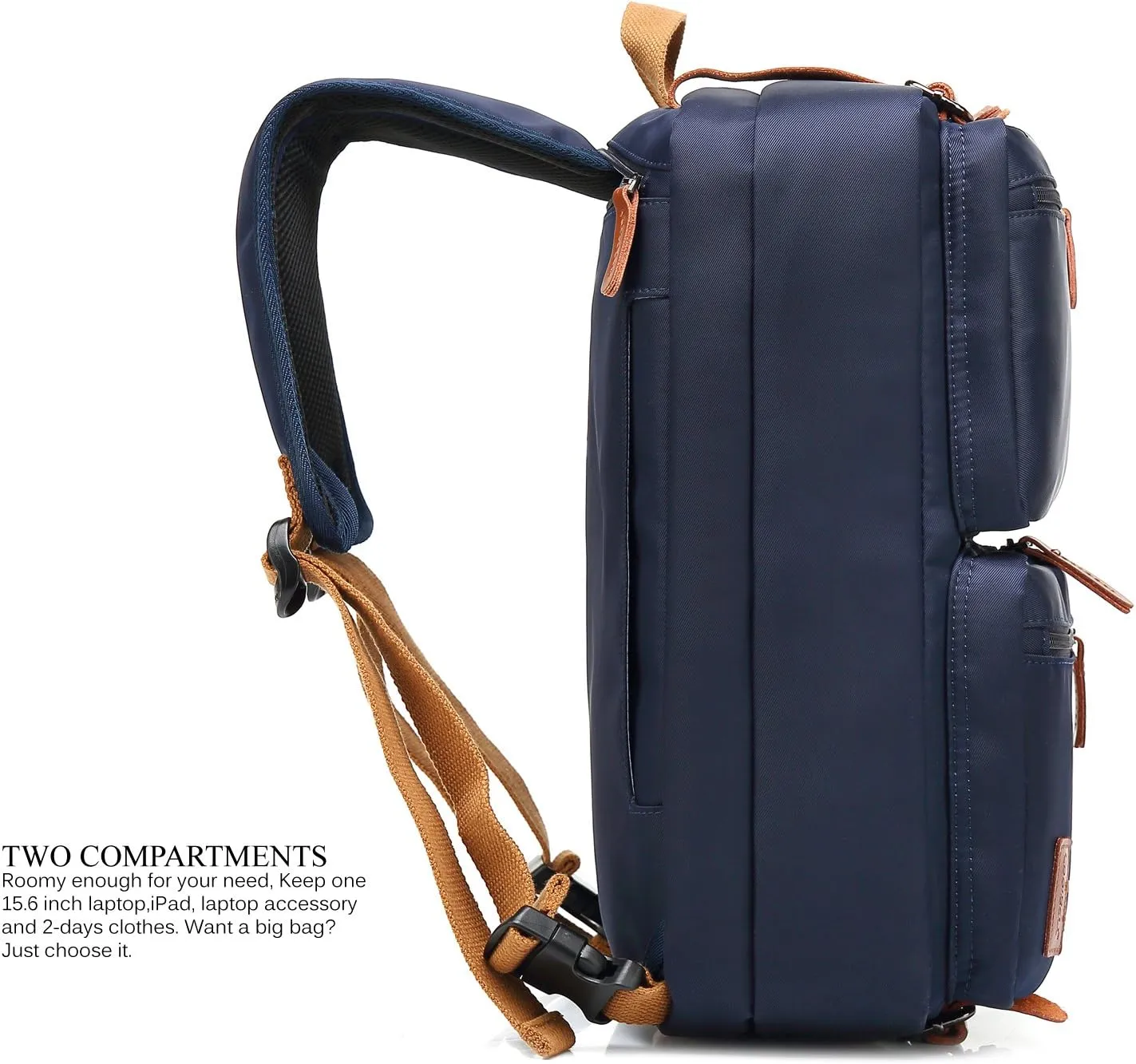 Convertible Backpack Messenger Shoulder Bag Laptop Case Handbag Business Briefcase Multi-Functional Travel Rucksack Fits 15.6 Inch Laptop for Men/Women (Blue)