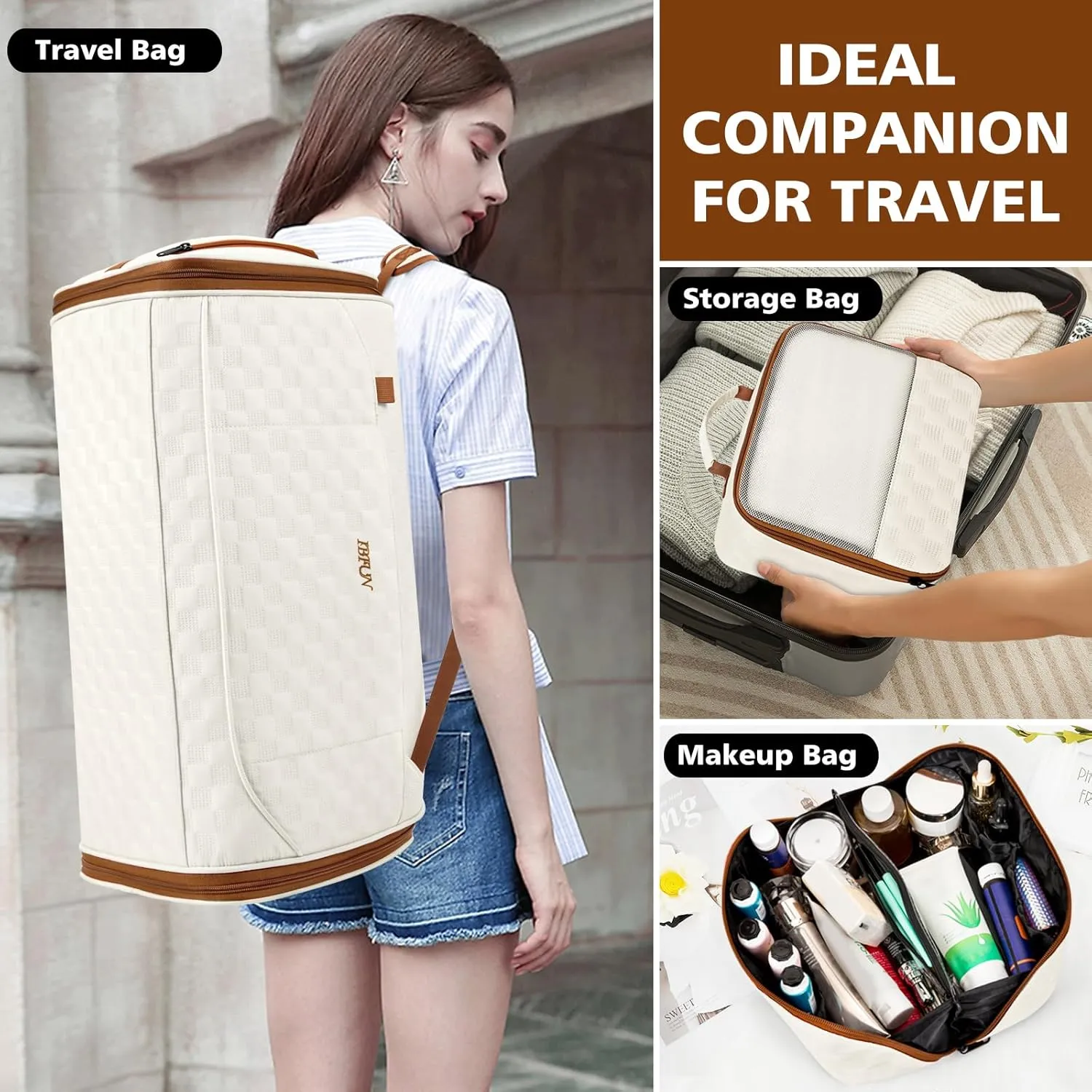 Convertible Garment Bags for Travel - Carry on Garment Duffle Bag with Backpack Straps for Men Women, 4 in 1 Large Travel Duffel Bags with Shoes Compartment