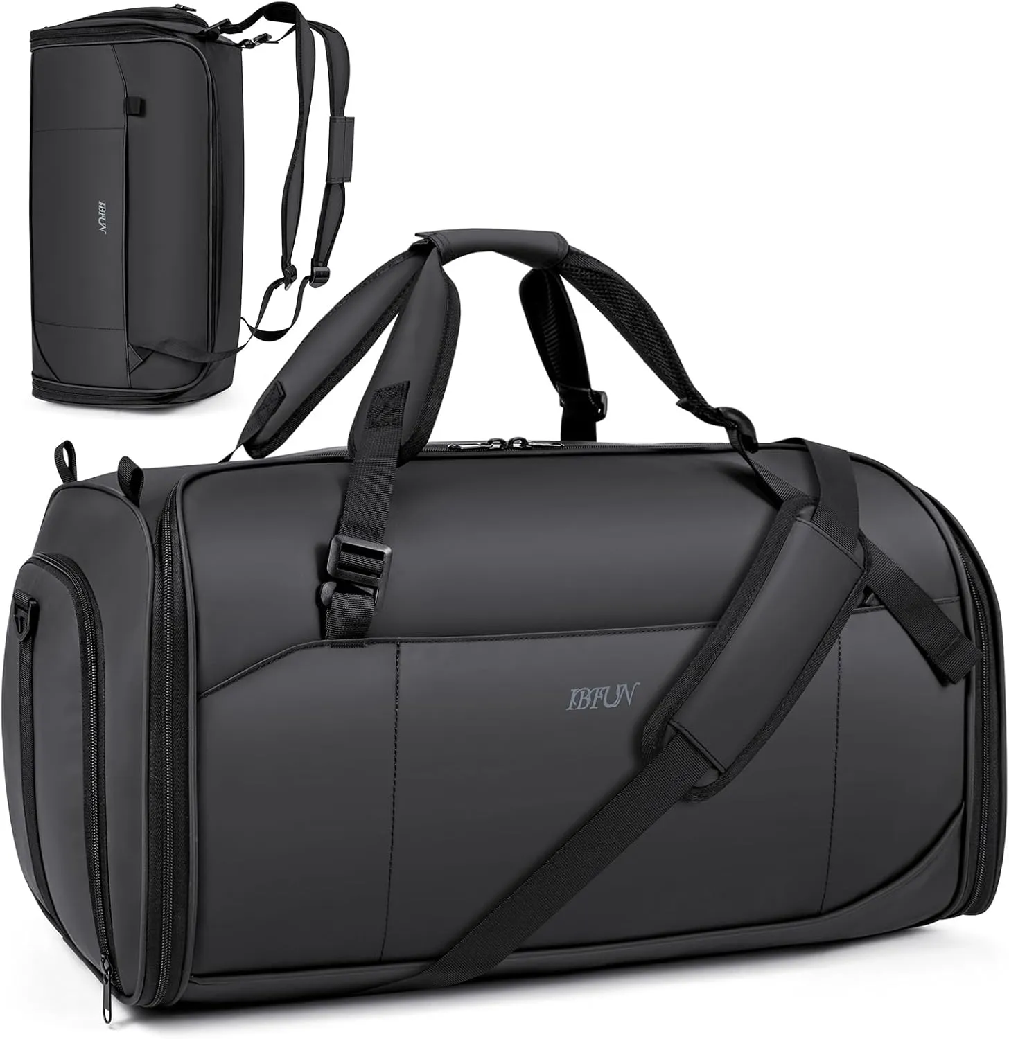 Convertible Garment Bags for Travel - Carry on Garment Duffle Bag with Backpack Straps for Men Women, 4 in 1 Large Travel Duffel Bags with Shoes Compartment
